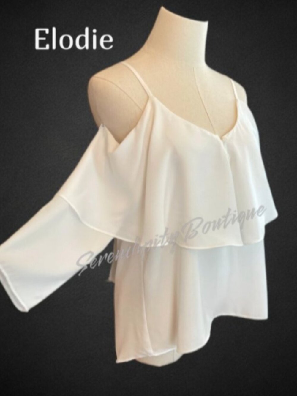Elodie Nordstroms Breezy Airy Ruffled Strap Colder Shoulder Chiffon Blouse